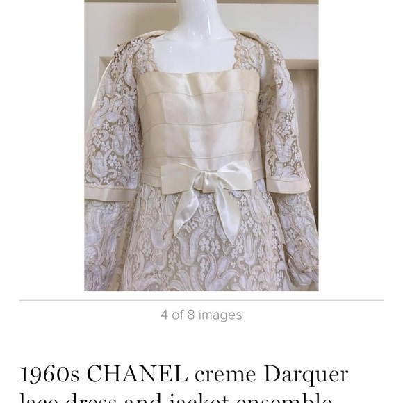 Pt 1 CHANEL 1960s 💯% authentic wedding dress - Picture 5 of 8